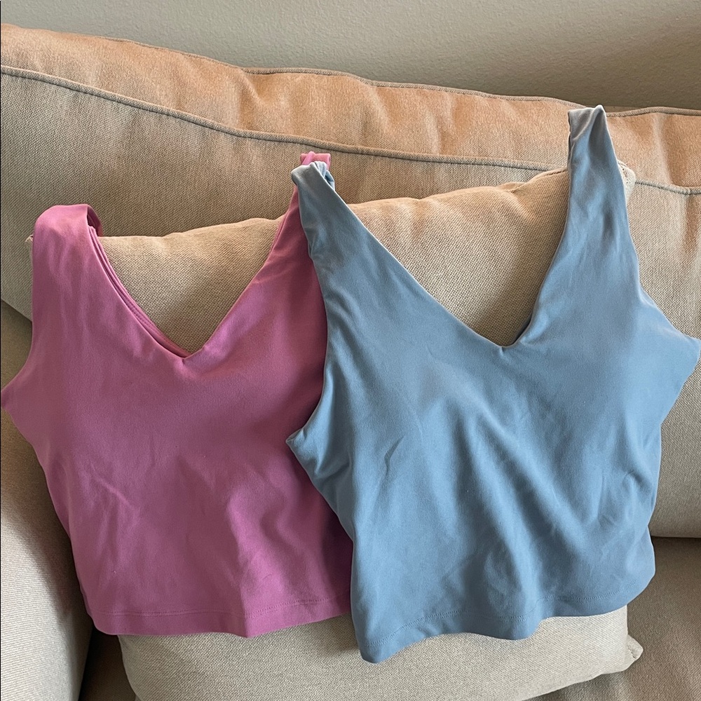 Athleta Transcend V Neck Crop Bras A-C (2) 🩵💜🩷🎾